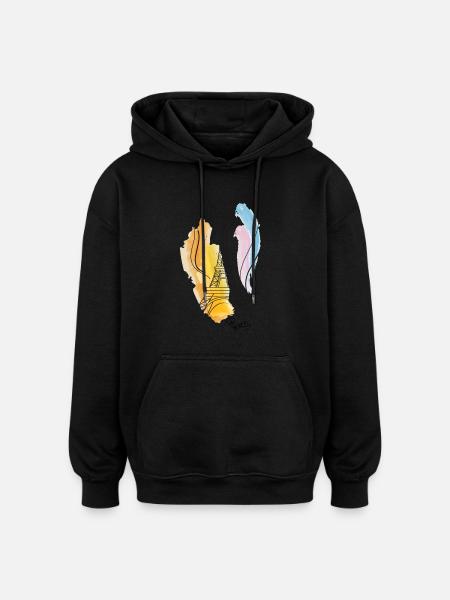 Eiffel Tower drawing - Oversized Unisex Hoodie - black