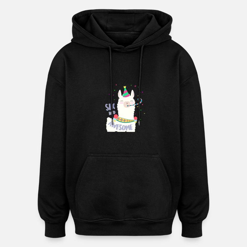 6ème anniversaire - Sweat à capuche oversize unisexe - noir
