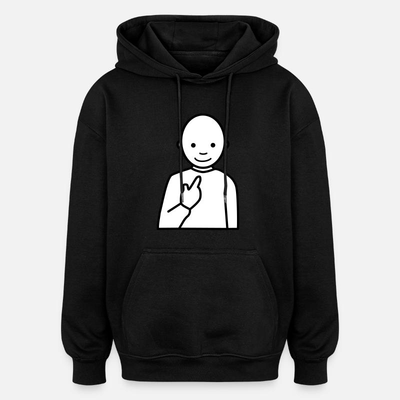 Meme - Witziges, lustiges Männchen - Oversized Unisex Hoodie - Schwarz