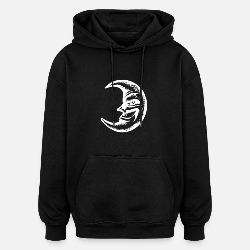 La lune sait - Sweat à capuche oversize unisexe - noir