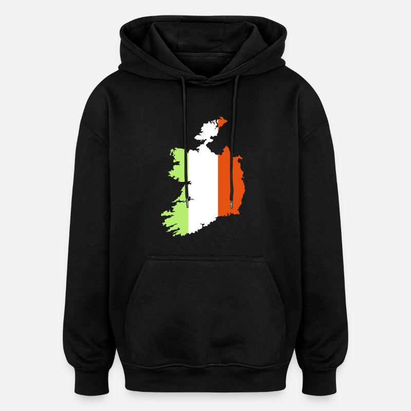 Irlande - Sweat à capuche oversize unisexe - noir