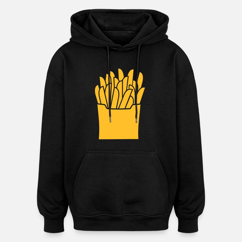 Pommes - Oversized Unisex Hoodie - Schwarz