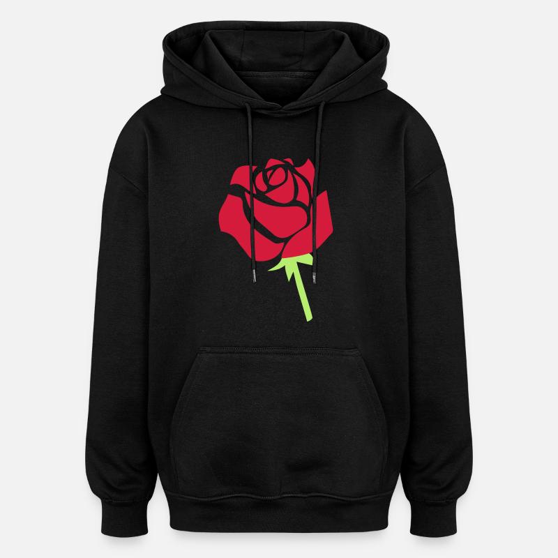 rose - Sweat à capuche oversize unisexe - noir