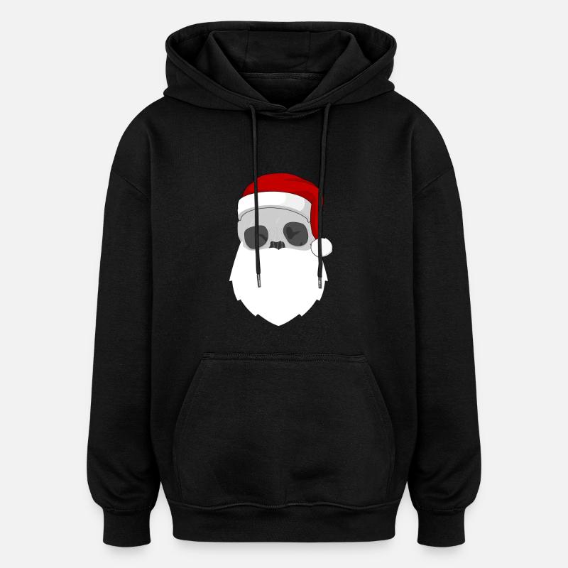 Weihnachtsmann_Schädel - Oversized Unisex Hoodie - Schwarz