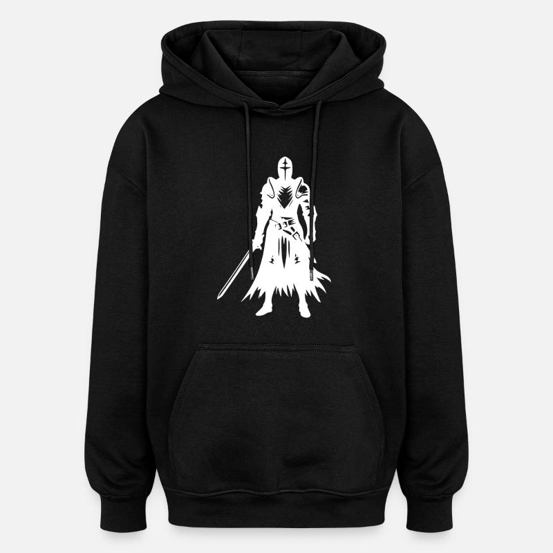 Knight with Sword - Oversized Unisex Hoodie - black