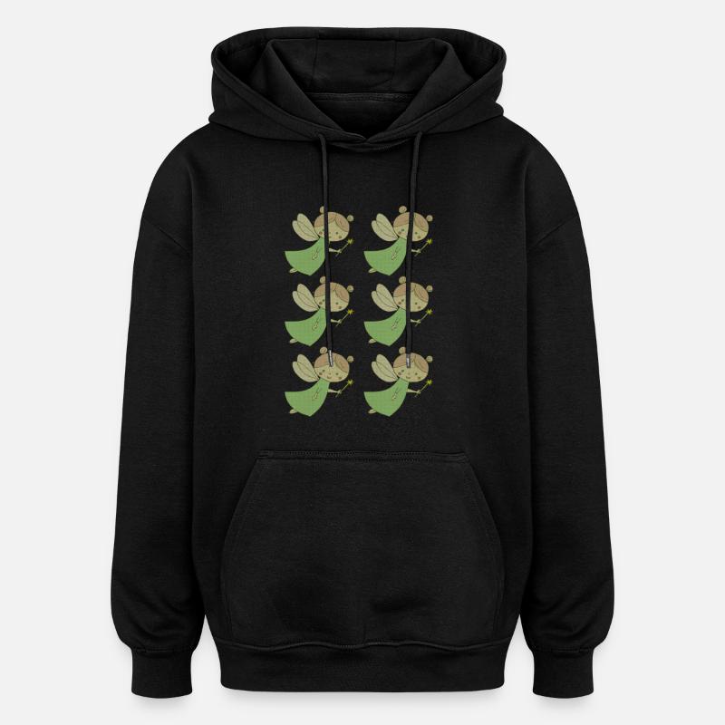 Frais 6 fois plus - Sweat à capuche oversize unisexe - noir