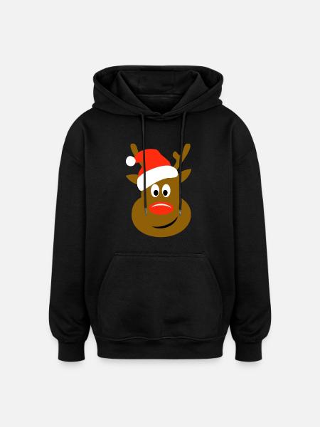 Reindeer - Oversized Unisex Hoodie - black