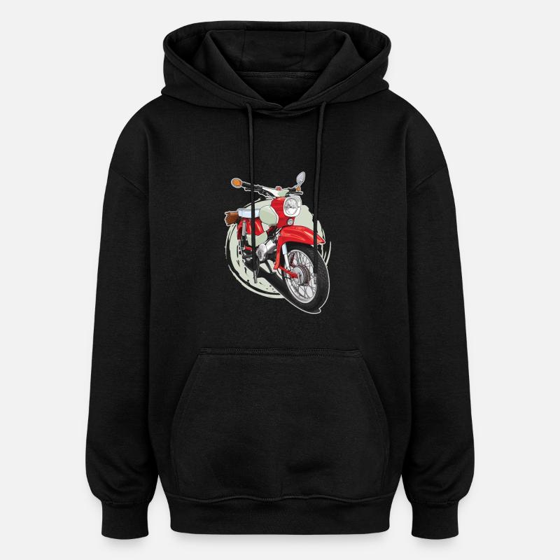 Étoile (rouge) // Illustration - Sweat à capuche oversize unisexe - noir