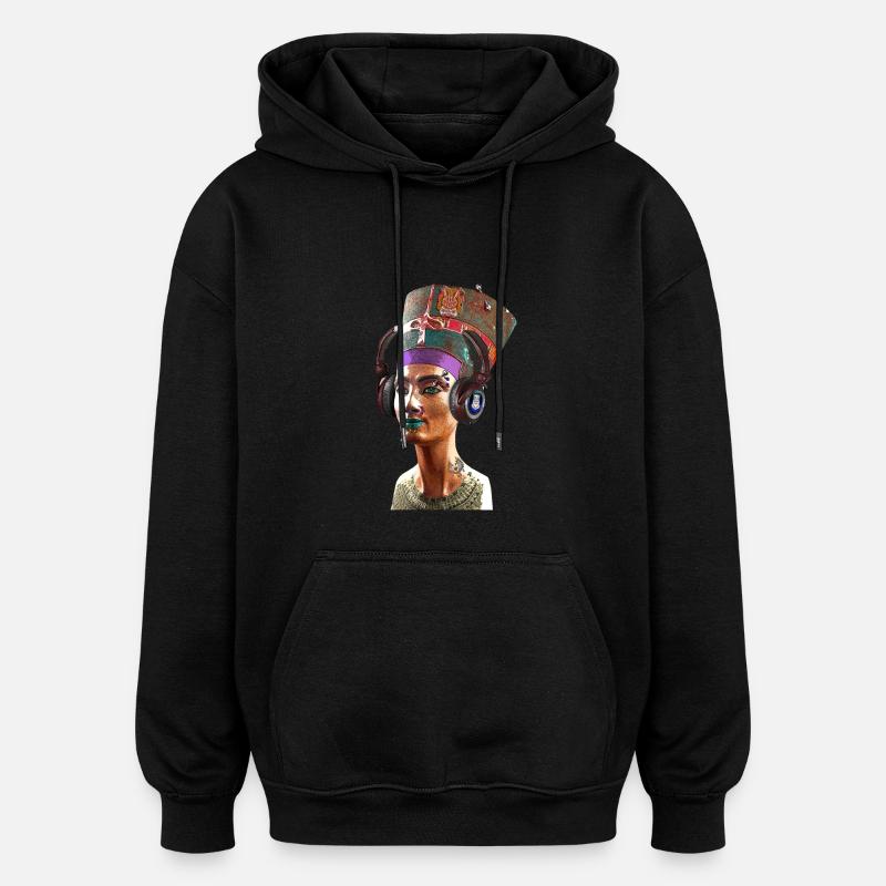 Néfertiti - Sweat à capuche oversize unisexe - noir