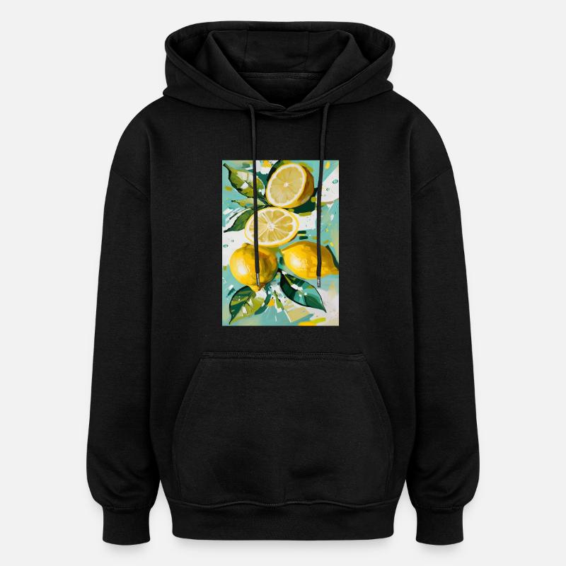 Humeur citron - Sweat à capuche oversize unisexe - noir