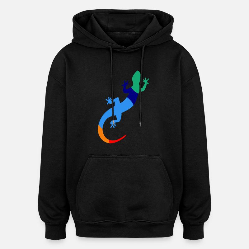 Happy Gecko - Sweat à capuche oversize unisexe - noir