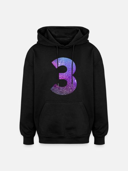 Number 3 galaxy - Oversized Unisex Hoodie - black
