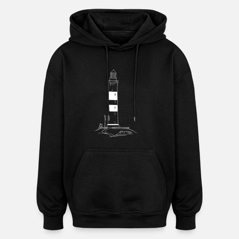 Leuchtturm von Amrum - Oversized Unisex Hoodie - Schwarz