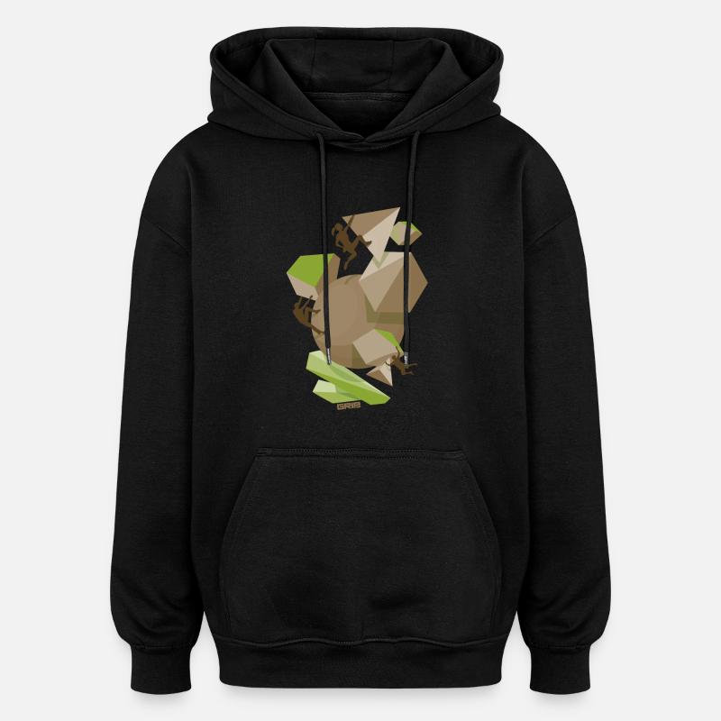 Spaß-Team - Oversized Unisex Hoodie - Schwarz