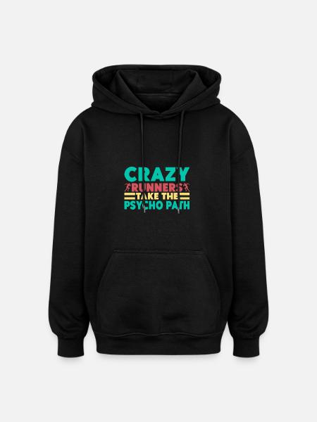 Running Crazy Runners Marathon Runner - Oversized Unisex Hoodie - black