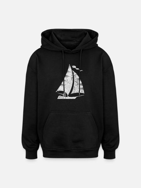 Sailboat Sailing Sailors - Oversized Unisex Hoodie - black