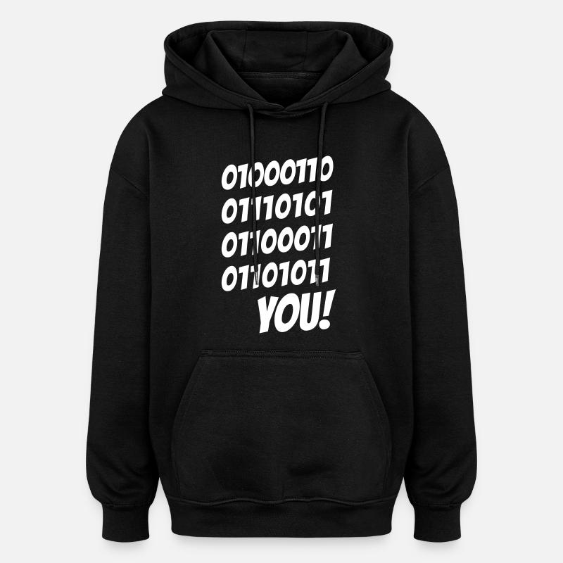 Vas te faire encule binaire - Sweat à capuche oversize unisexe - noir
