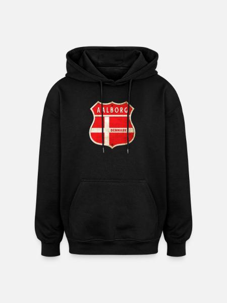 Aalborg Dänemark Wappen Flaggen Design - Oversized Unisex Hoodie - Schwarz