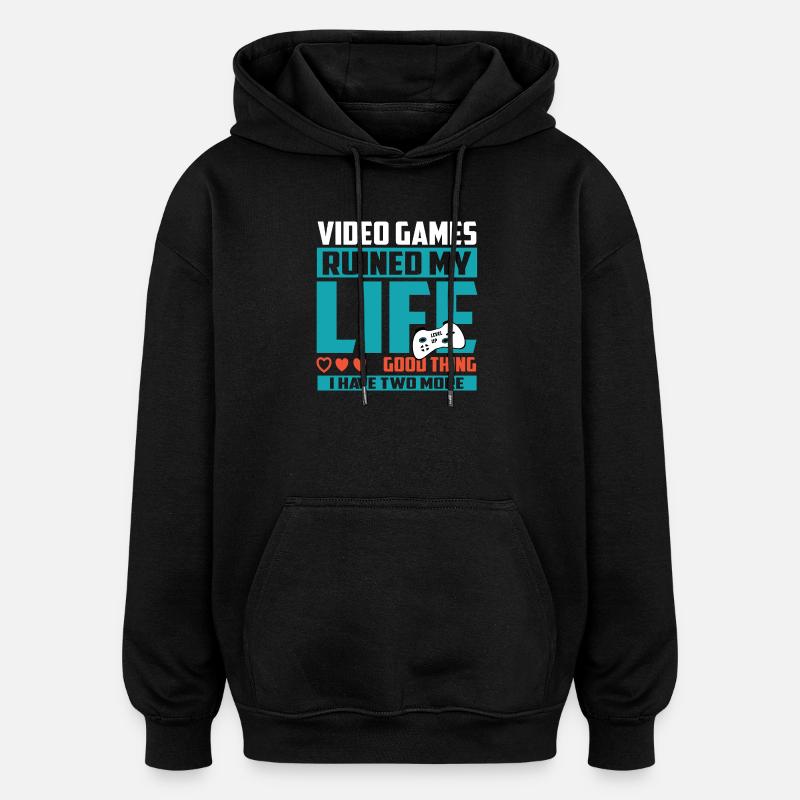 Gamer Extra Leben - Oversized Unisex Hoodie - Schwarz