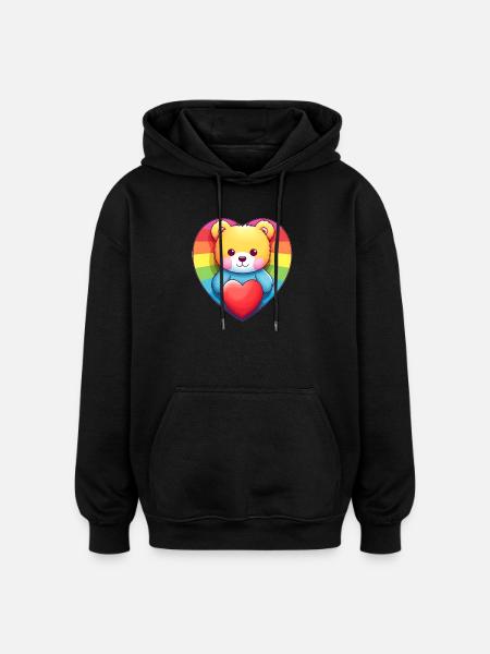 Love is a Bear Necessity - Oversized Unisex Hoodie - black