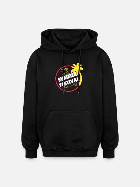 Festival, Sommerfest, Strandparty - Oversized Unisex Hoodie - Schwarz