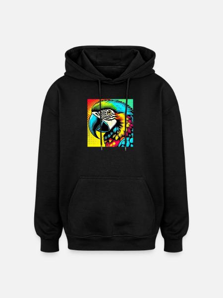 Parrot Pop Art - Oversized Unisex Hoodie - black