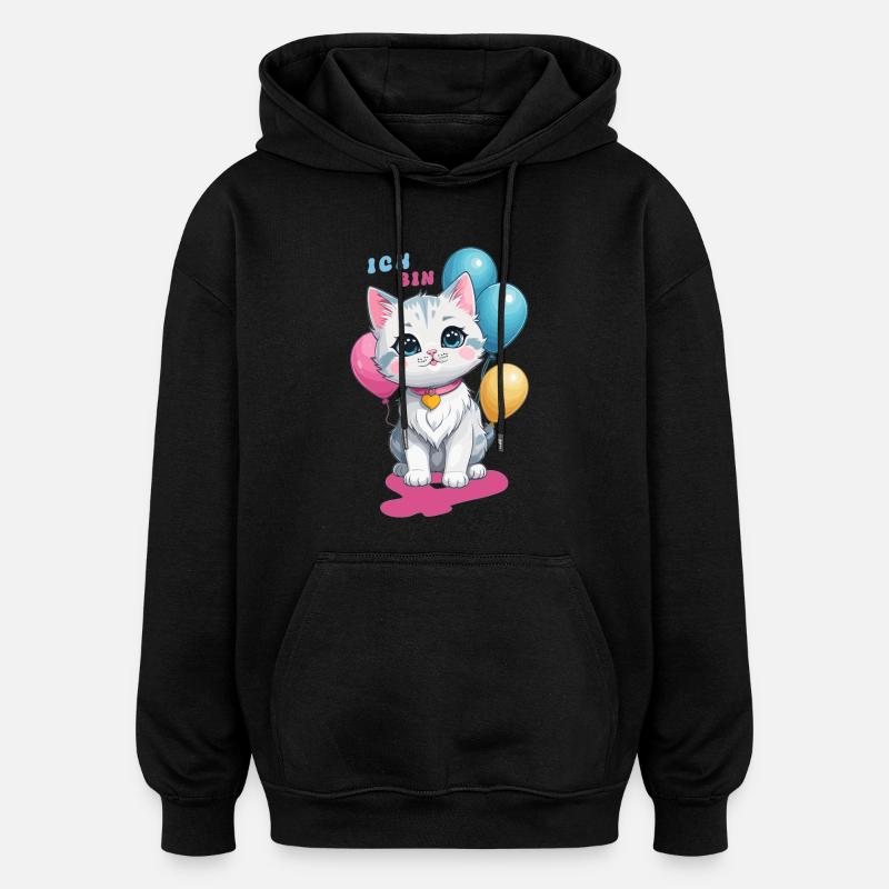 Ich bin Vier Jahre alt ! - Oversized Unisex Hoodie - Schwarz