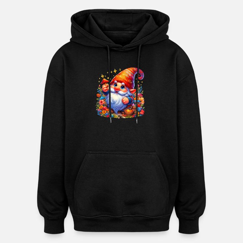 Elfe gobelin gnome - Sweat à capuche oversize unisexe - noir