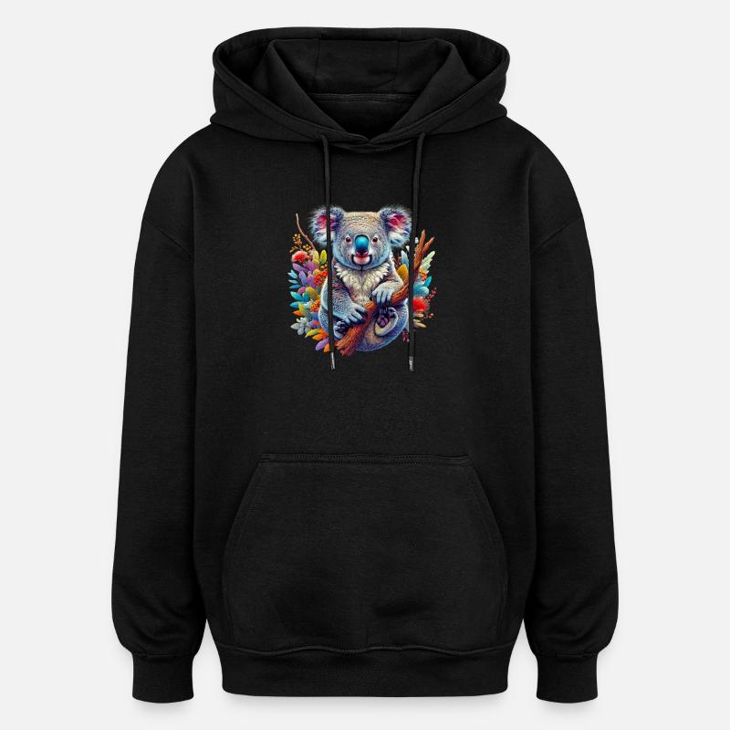 Koala - Sweat à capuche oversize unisexe - noir