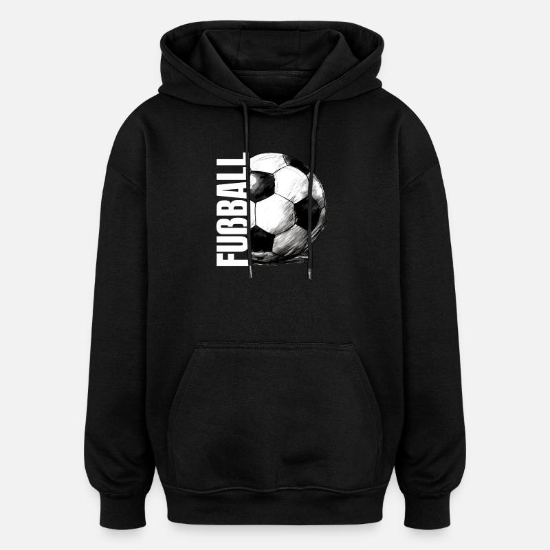 Fußball - Oversized Unisex Hoodie - Schwarz