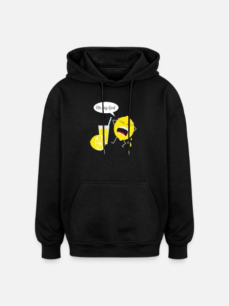 Funny lemon design - Oversized Unisex Hoodie - black