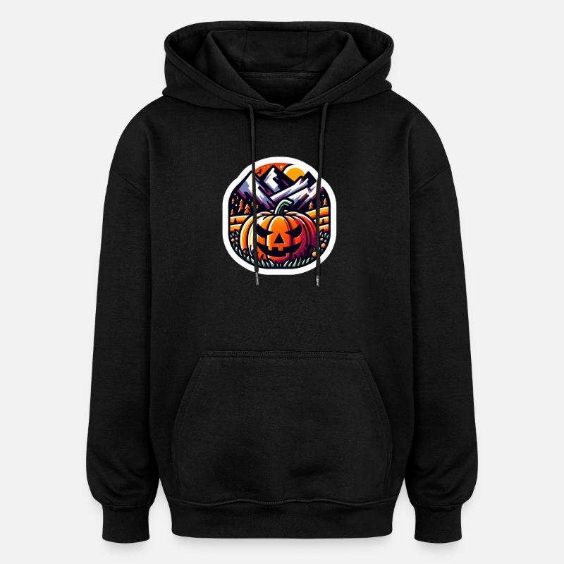Halloween à la citrouille - Sweat à capuche oversize unisexe - noir