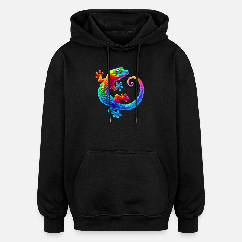 Gecko - Oversized Unisex Hoodie - black