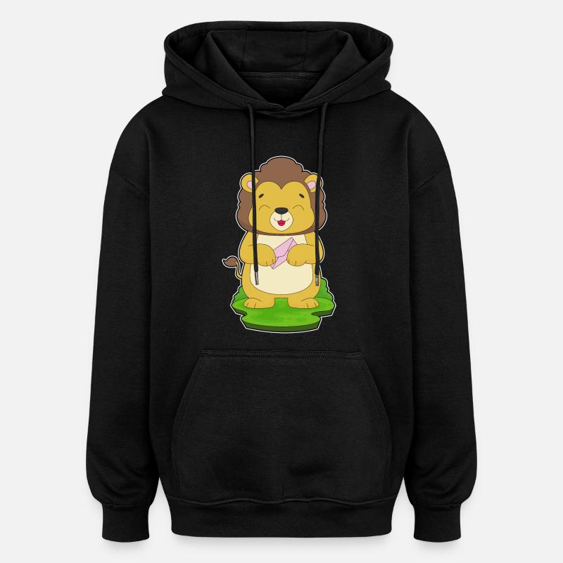 Enveloppe Lion - Sweat à capuche oversize unisexe - noir