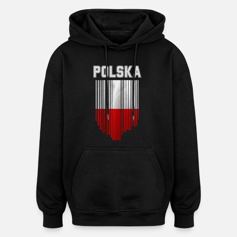 Flagge Polens, Polnischer Stolz - Oversized Unisex Hoodie - Schwarz
