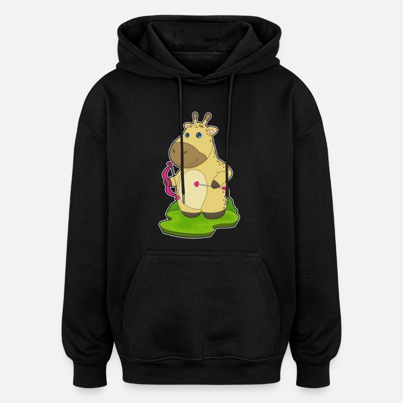 Arc d’archer girafe - Sweat à capuche oversize unisexe - noir
