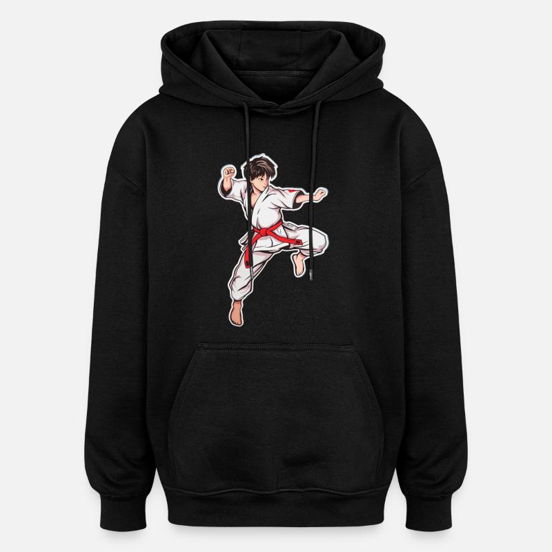 Karaté Garçon - Sweat à capuche oversize unisexe - noir