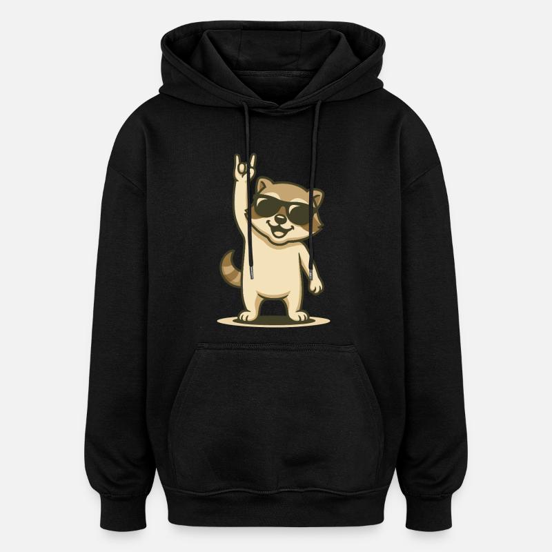 Bébé Rock’n’Raccoon - Sweat à capuche oversize unisexe - noir