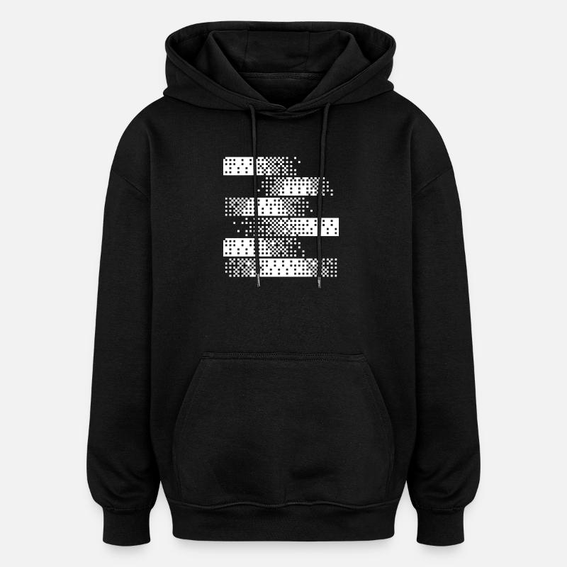 Abstract Digital Pixel Pattern - Oversized Unisex Hoodie - black