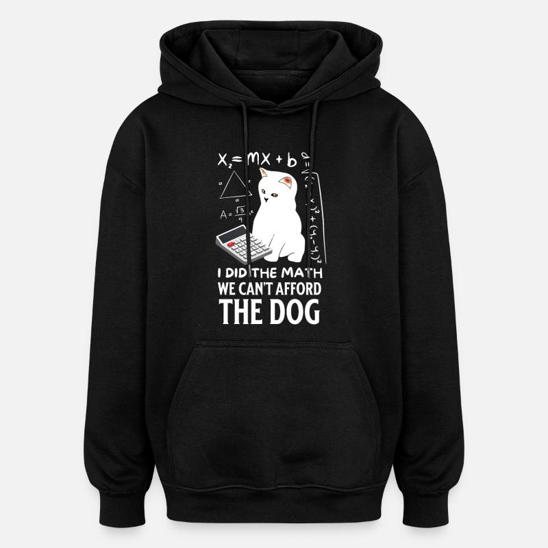 Humorous Cat Math Design - Oversized Unisex Hoodie - black