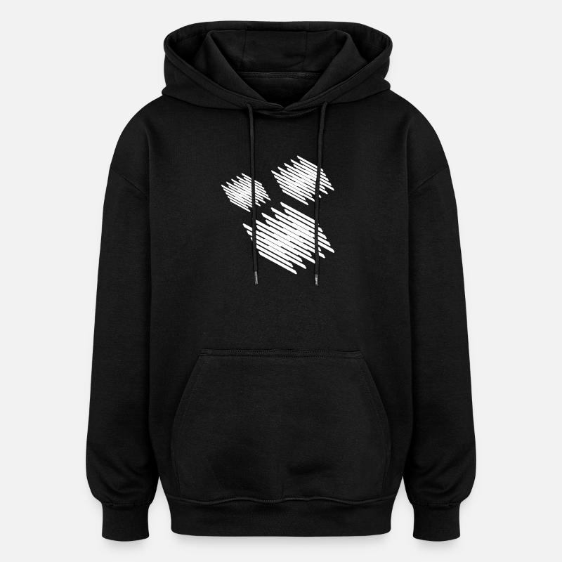 Conception de carrés géométriques - Sweat à capuche oversize unisexe - noir
