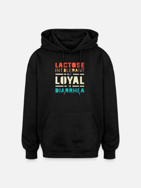 Milk Allergy Lactose Intolerance Flatulence - Oversized Unisex Hoodie - black