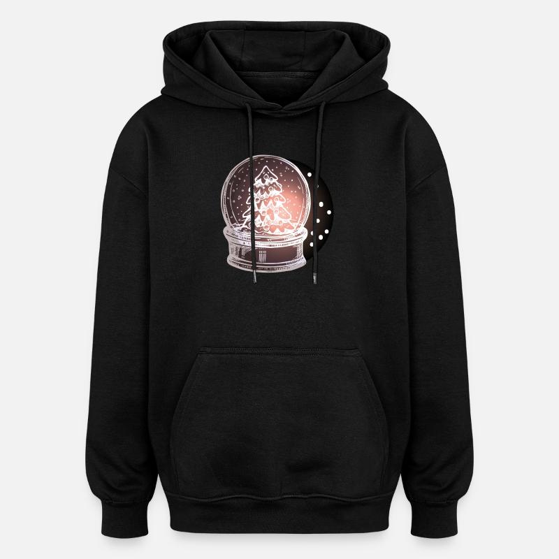 Sapin de Noël boule à neige - Sweat à capuche oversize unisexe - noir