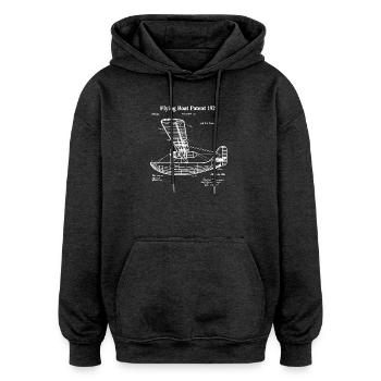 Flugboot-Patent - Oversized Unisex Hoodie - Anthrazit - Vorne - Noah (186cm)