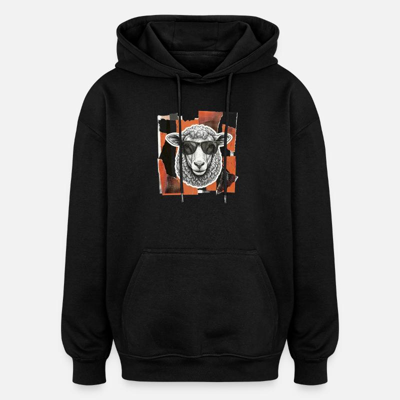 Moutons moutons - Sweat à capuche oversize unisexe - noir