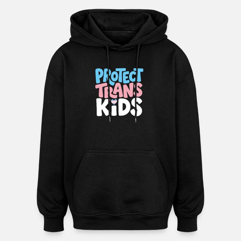 Protect Trans Kids Tee - Sweat à capuche oversize unisexe - noir