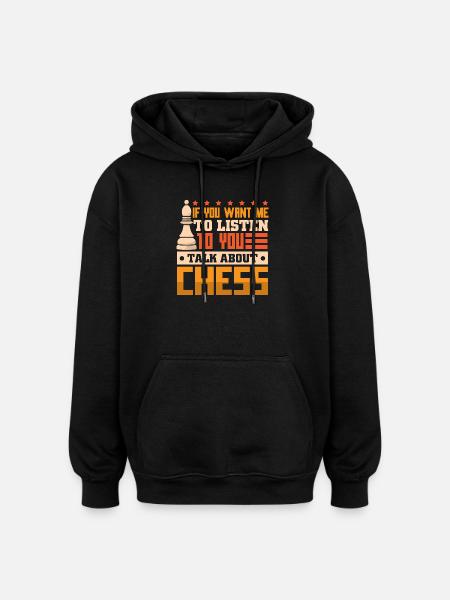 Chess Chess Player Chessboard - Oversized Unisex Hoodie - black