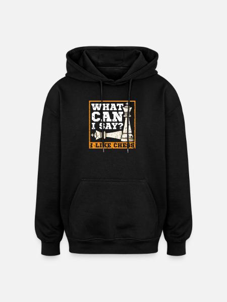 Échiquier des joueurs d’échecs - Sweat à capuche oversize unisexe - noir