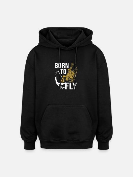 Gleitschirm Gleitschirmfliegen Paragliding - Oversized Unisex Hoodie - black