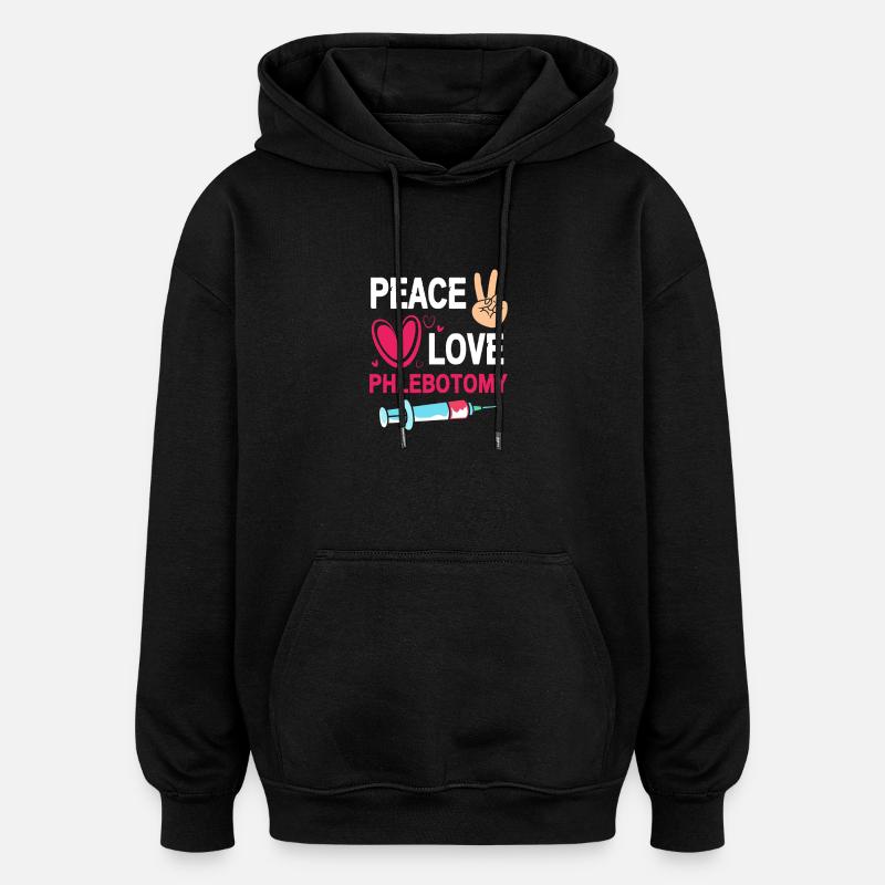 Phlebotomist Pflege Pfleger Pflegerin Blutentnahme - Oversized Unisex Hoodie - Schwarz